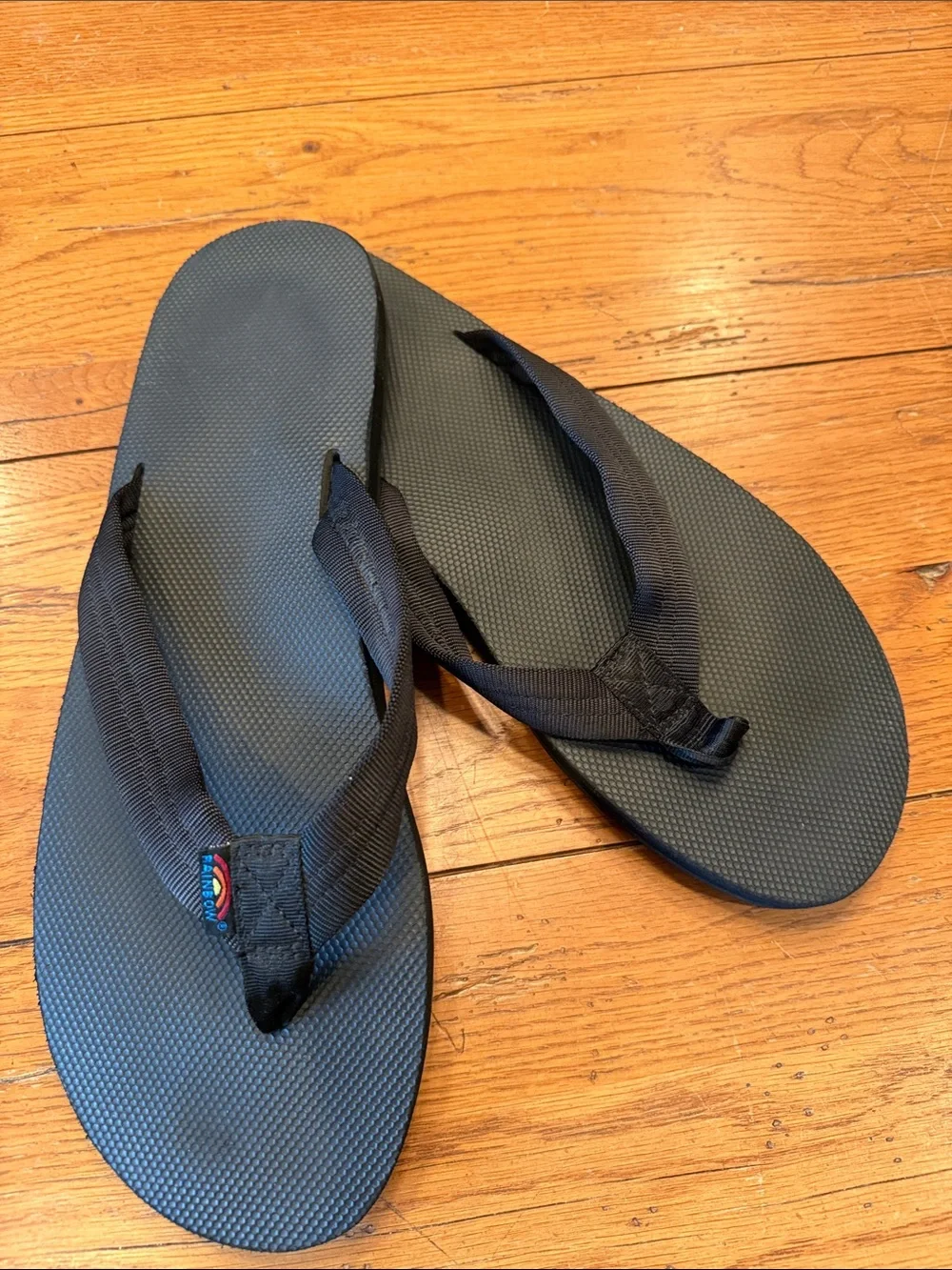 Men's Black Rainbow Flip Flop Classic Rubber XXXL (13.5-15)